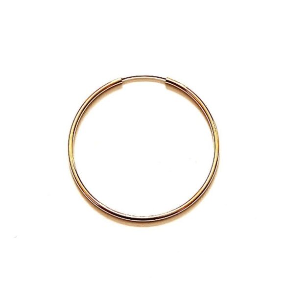 14k Real Gold hoop earrings | hoop earrings | 1.5 mm thickness | Real Gold | - Picture 3 of 9